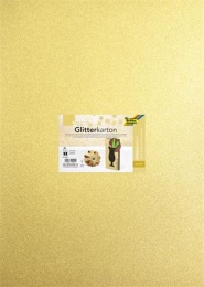 Dekorkarton tömb, csillámos, 1 oldalas, 50x70 cm, 300g, 5 lap, FOLIA, arany